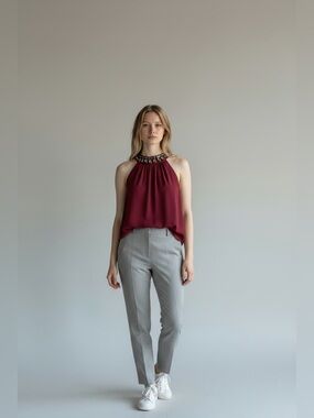 One state high neck, sleeveless blouse in size XS